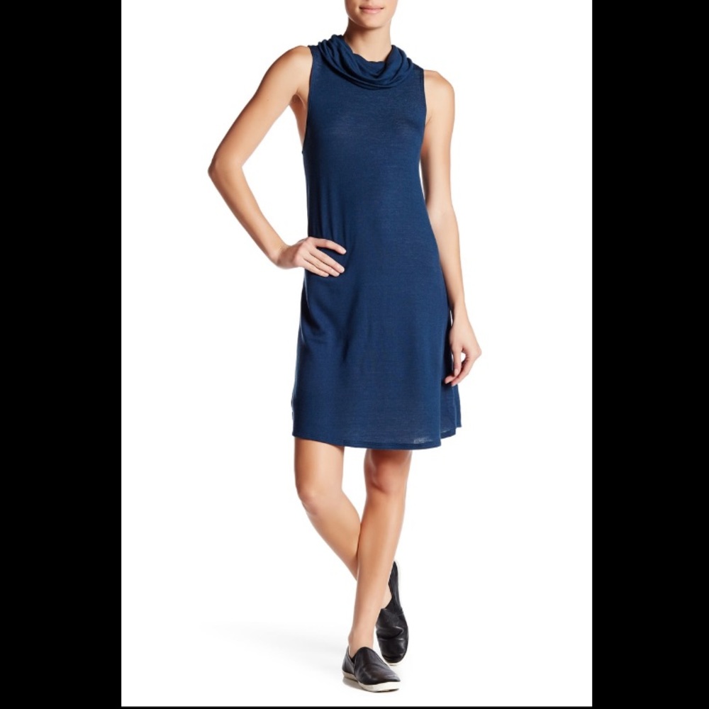 ABOUND Cowl Neck Sleeveless Dress in Blue Wing M